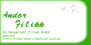 andor filipp business card